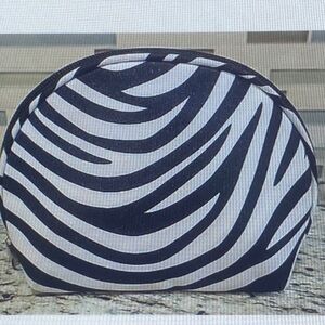 Cool It Caddy cosmetic Bag Travel Makeup Case black and white zipper 7in‎